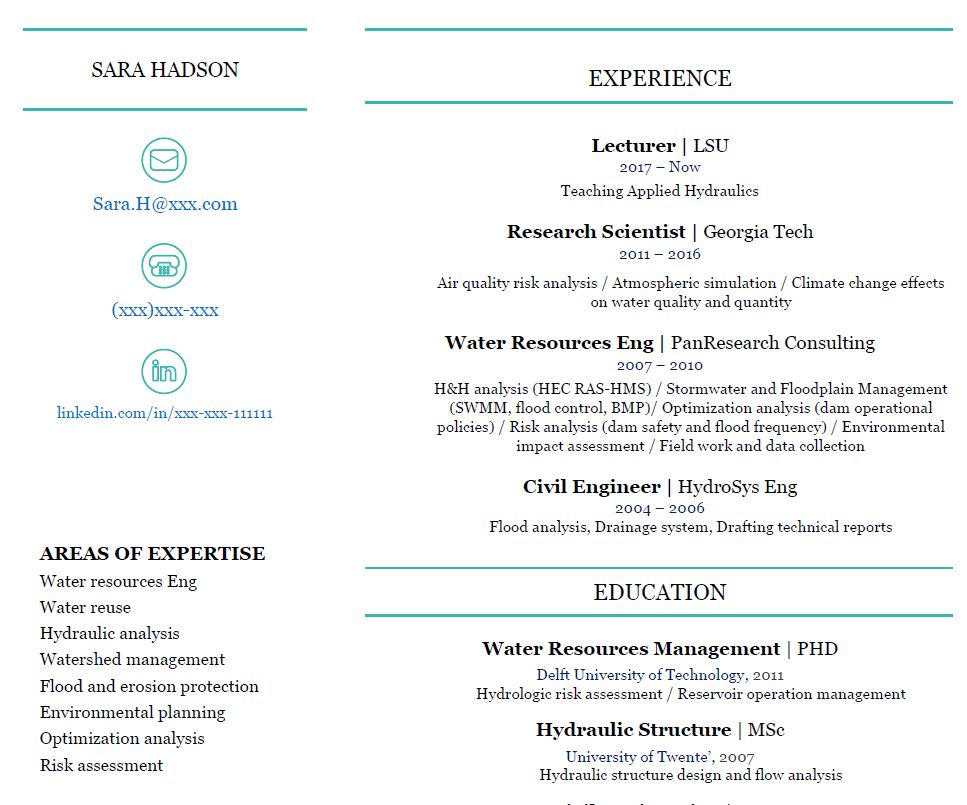 Resume for PhD (short version)