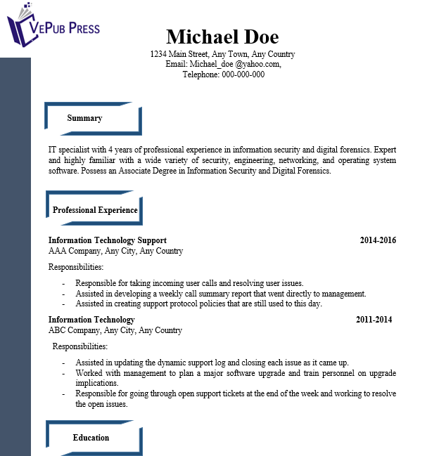 Information Technology Resume