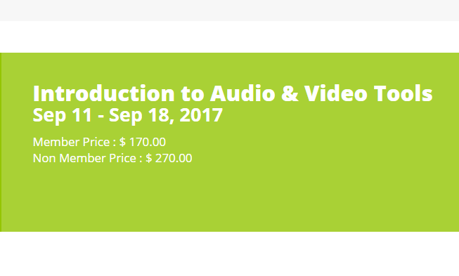 Introduction to Audio & Video Tools