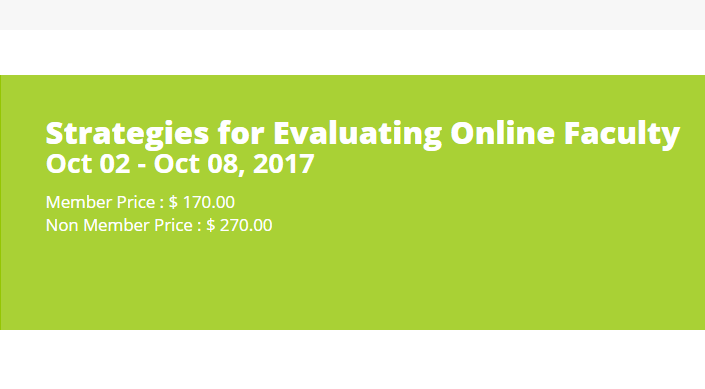 Strategies for Evaluating Online Faculty